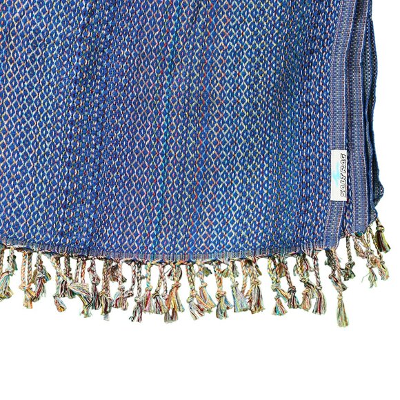 Salt Rag Beach Towel - "Blue Hippie Rag" [Sand Free Turkish Beach Towel] - Picture 3 of 4
